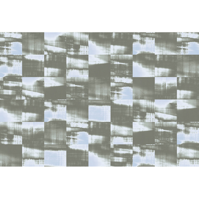 Papier peint panoramique XL Patchy Bleu clair grisé Satiné