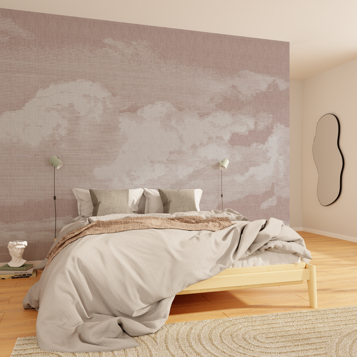 Papier peint panoramique XL Nube Vieux rose Satiné