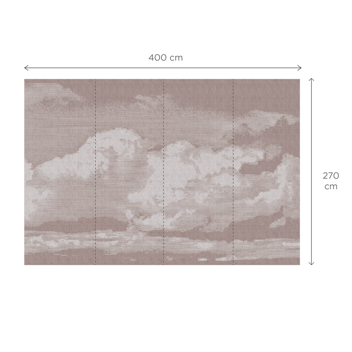 Papier peint panoramique XL Nube Vieux rose Satiné