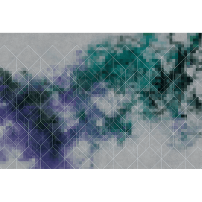 Papier peint panoramique XL Pixelcolors Bleu pétrole et vert émeraude Satiné