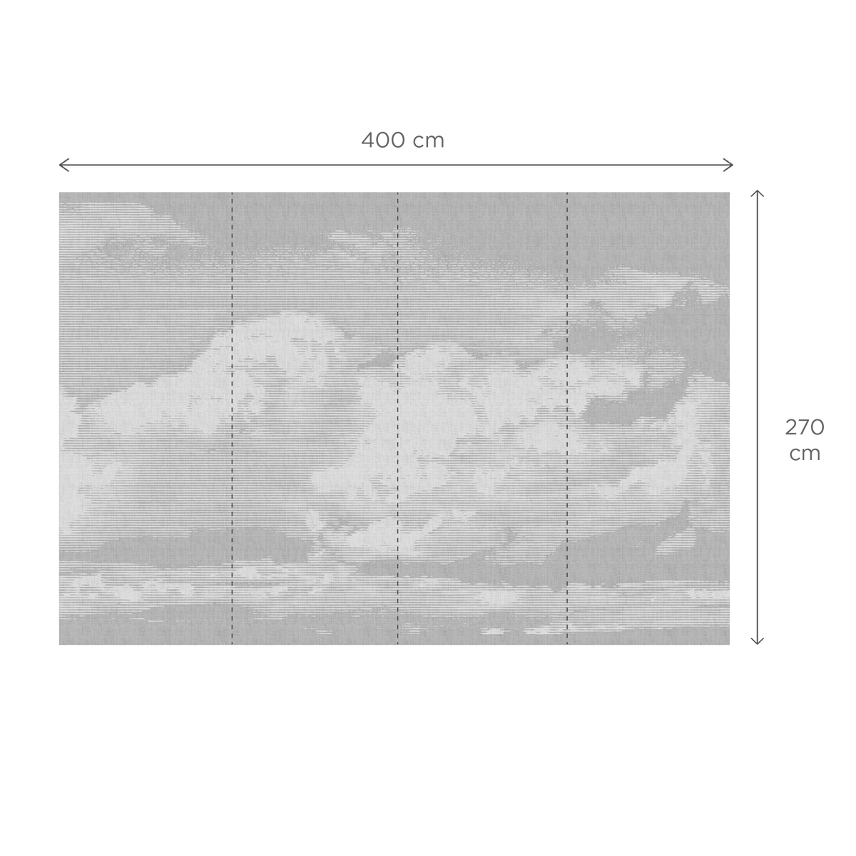 Papier peint panoramique XL Nube Gris perle Satiné