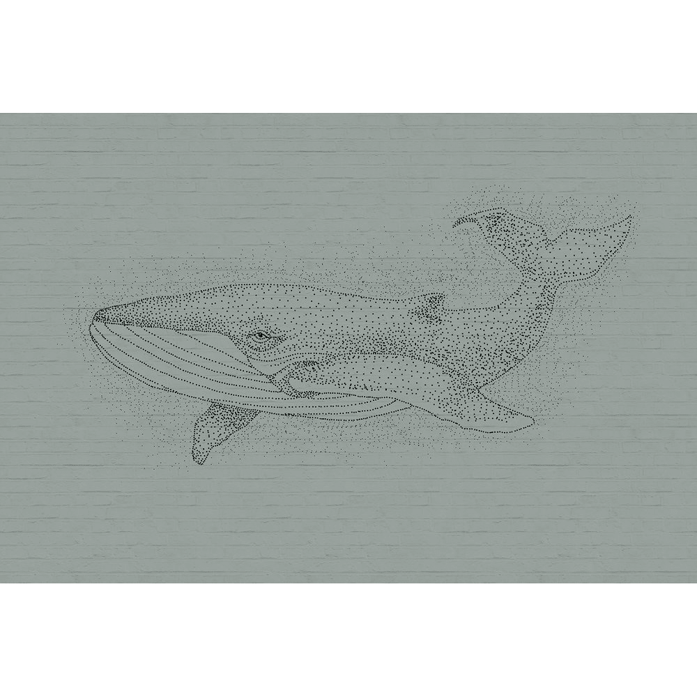 Papier peint panoramique XL Wally Vert de gris Satiné