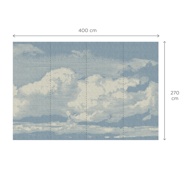 Papier peint panoramique XL NUBE 400 x 270 cm bleu ciel