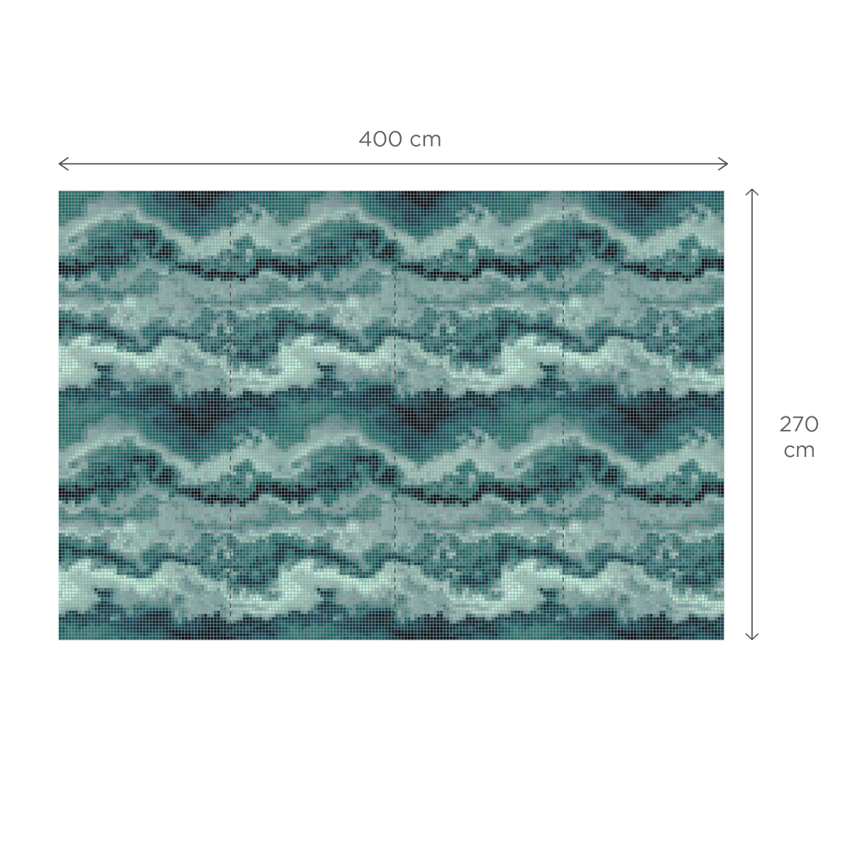 Papier peint panoramique XL Mosaico Vert bouteille Satiné