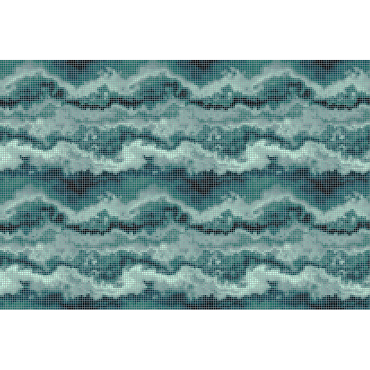 Papier peint panoramique XL Mosaico Vert bouteille Satiné