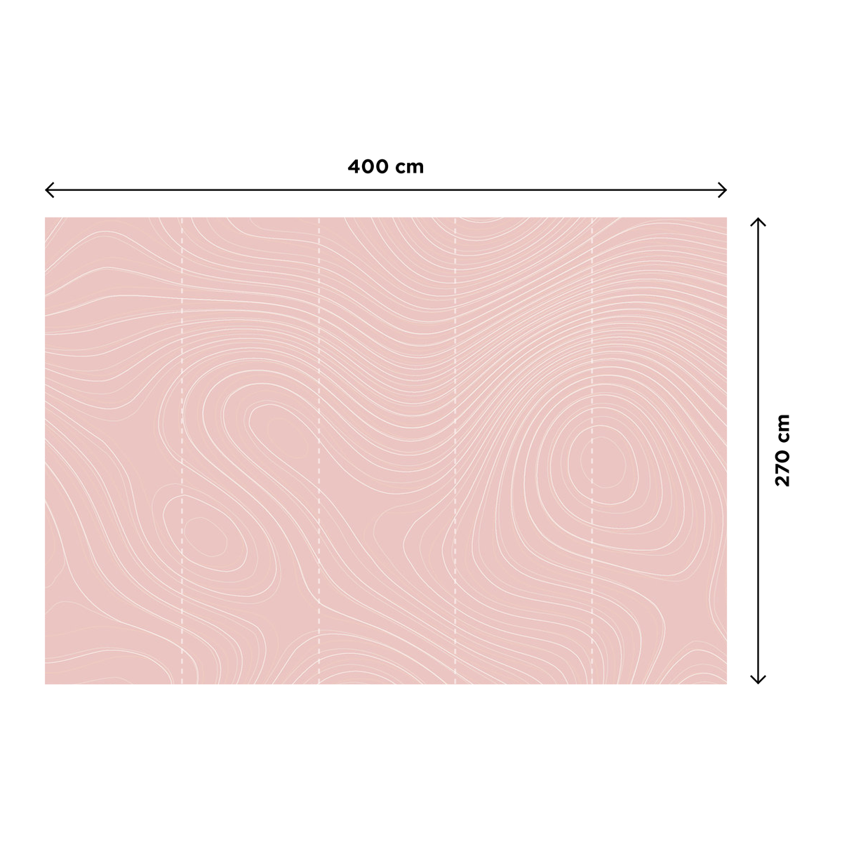 Papier peint panoramique XL Zenna Rose poudré Satiné