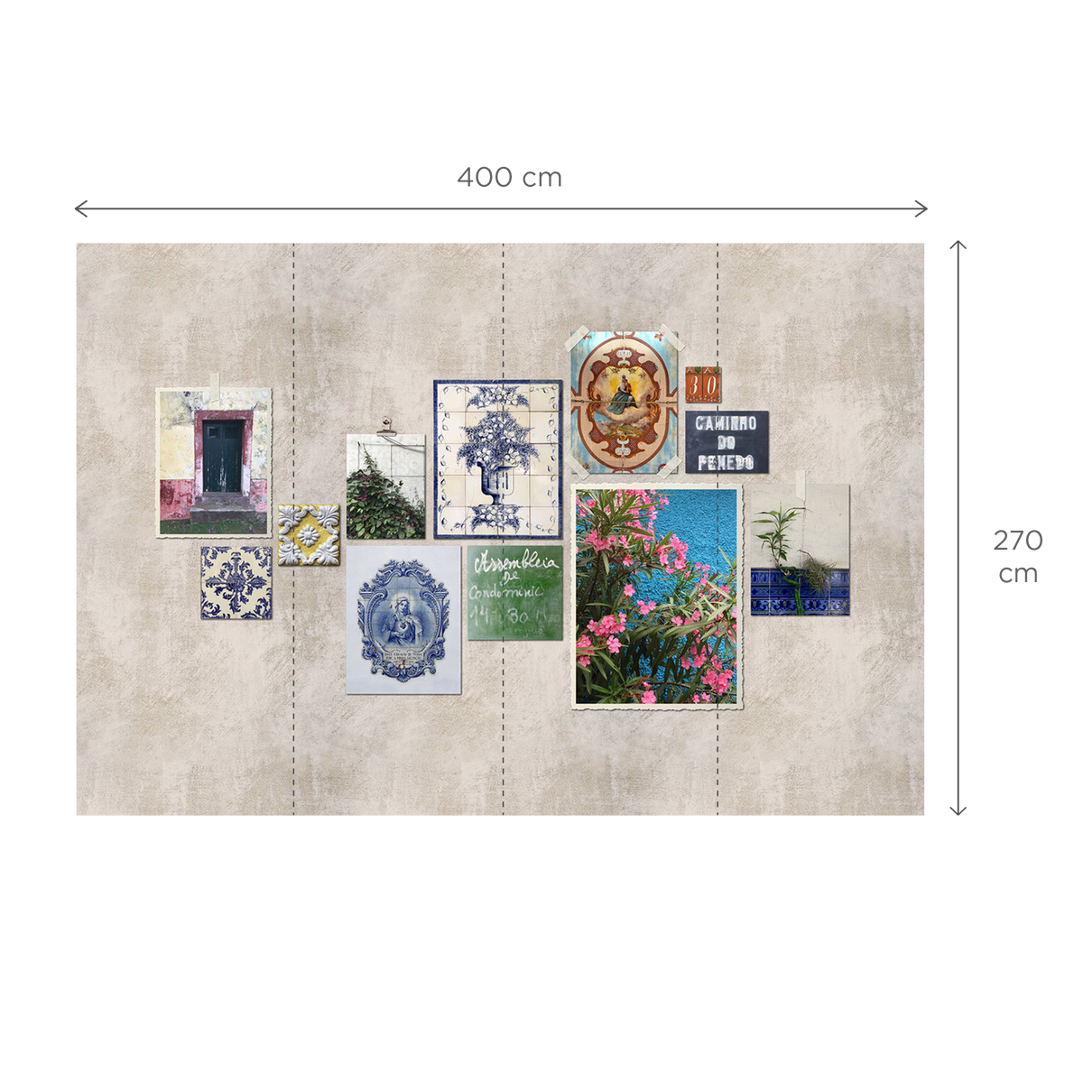 Papier peint panoramique XL Bolao Grège Satiné