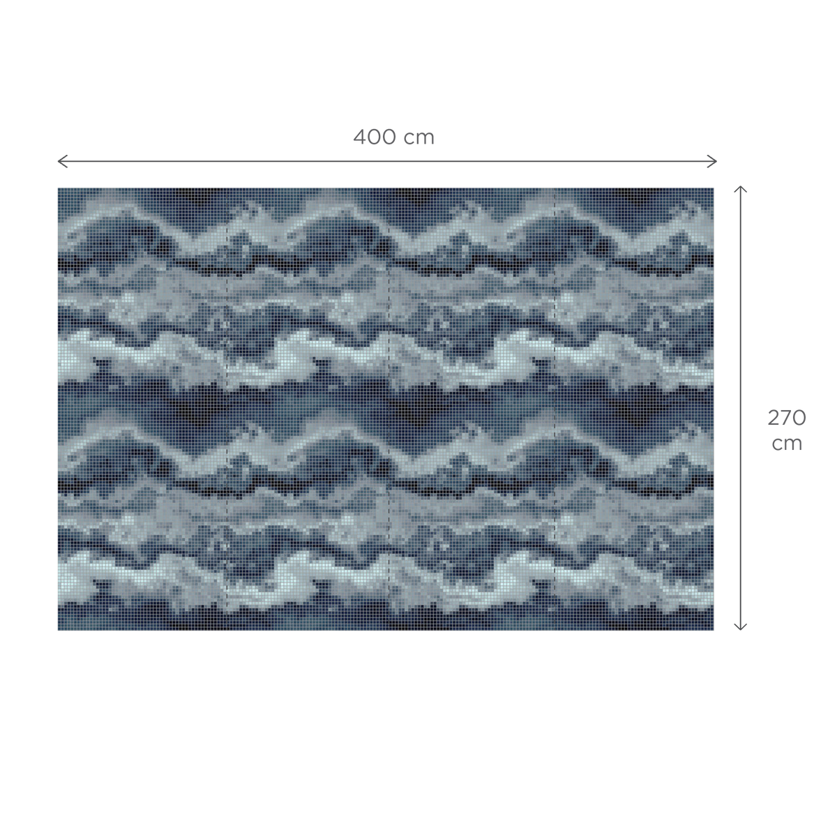 Papier peint panoramique XL Mosaico Bleu foncé Satiné