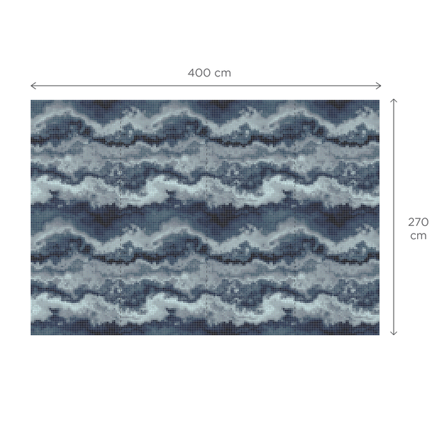 Papier peint panoramique XL MOSAICO 400 x 270 cm bleu foncé
