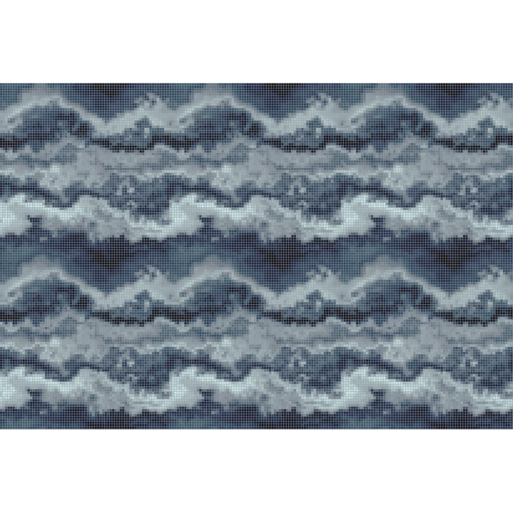 Papier peint panoramique XL Mosaico Bleu foncé Satiné