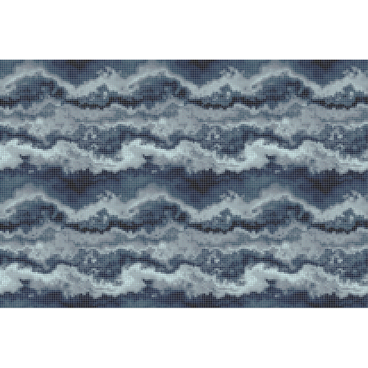 Papier peint panoramique XL Mosaico Bleu foncé Satiné