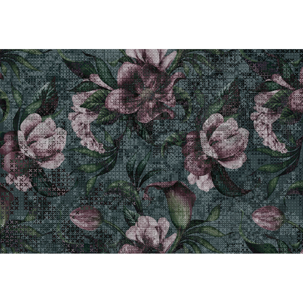 Papier peint panoramique XL Blomster Multicolore Satiné