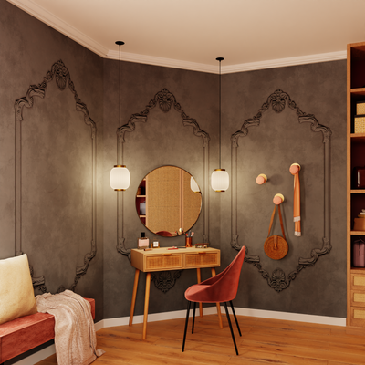 Papier peint panoramique XL Agnes Gris moyen Satiné