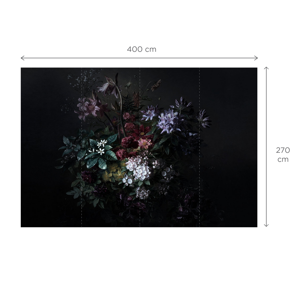 Papier peint panoramique XL Filamene Vert anglais et noir Satiné