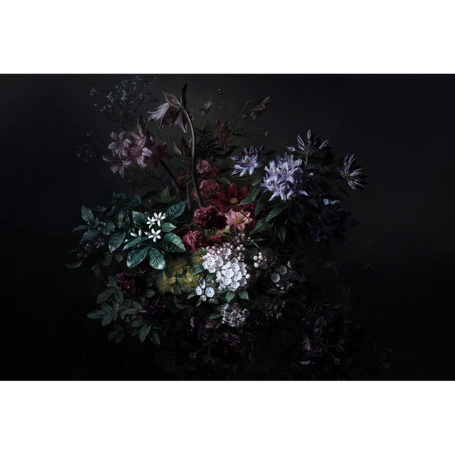 Papier peint panoramique XL FILAMENE 400 x 270 cm vert anglais et noir