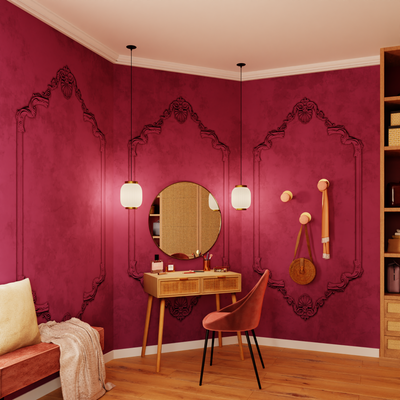 Papier peint panoramique XL Agnes Framboise Satiné