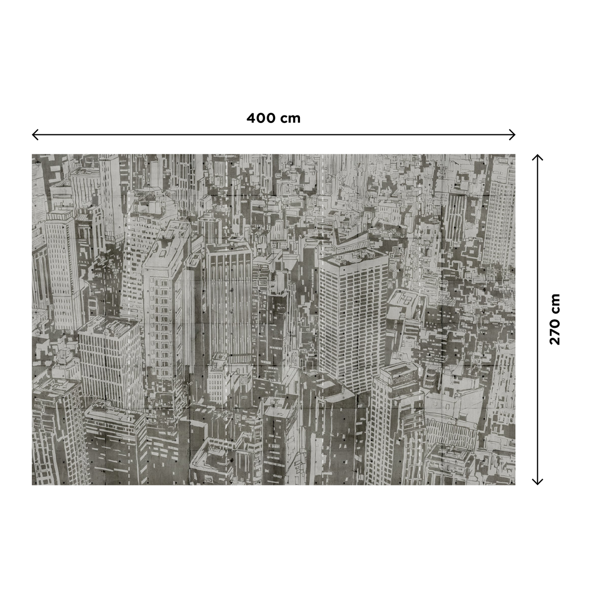 Papier peint panoramique XL Ginza Gris béton Satiné