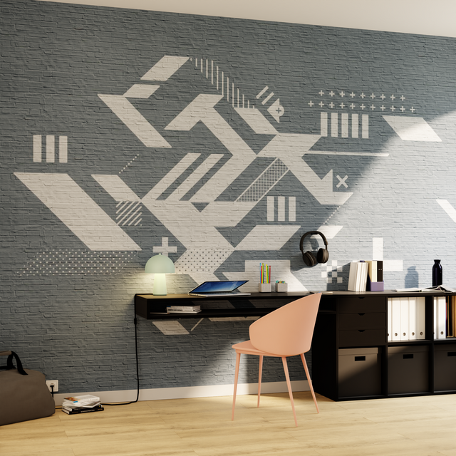 Papier peint panoramique XL JASPE 400 x 270 cm bleu jeans