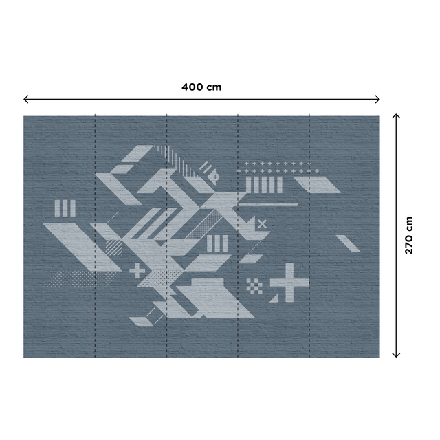 Papier peint panoramique XL JASPE 400 x 270 cm bleu jeans