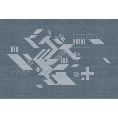 Papier peint panoramique XL Jaspe Bleu jeans Satiné