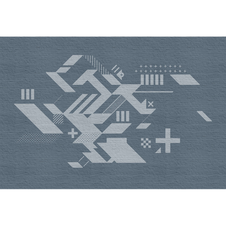 Papier peint panoramique XL Jaspe Bleu jeans Satiné