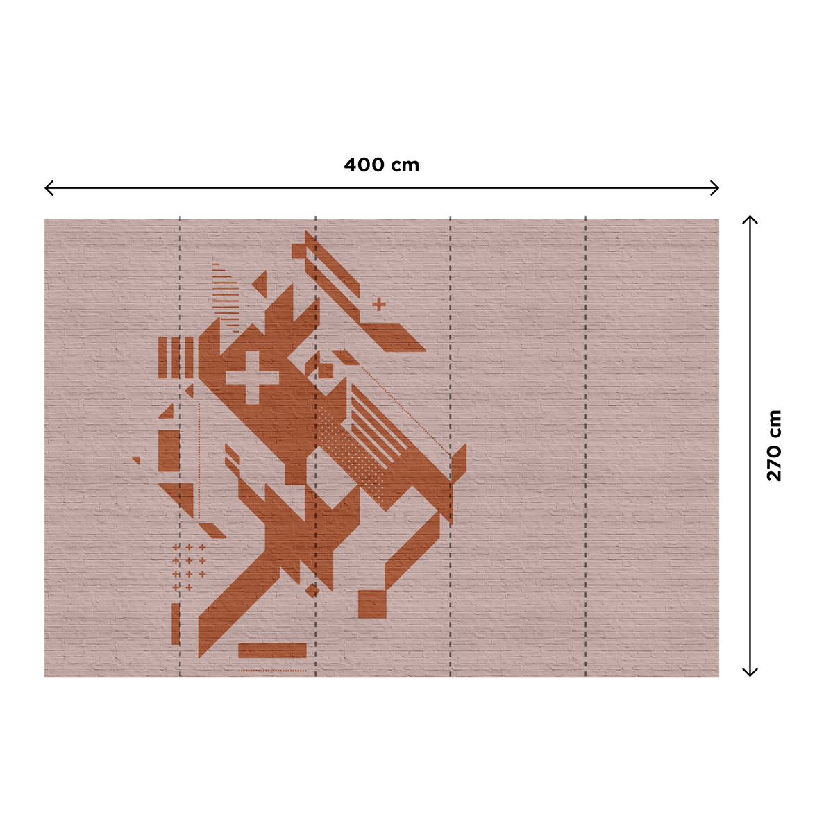 Papier peint panoramique XL Jaspe Orange Satiné