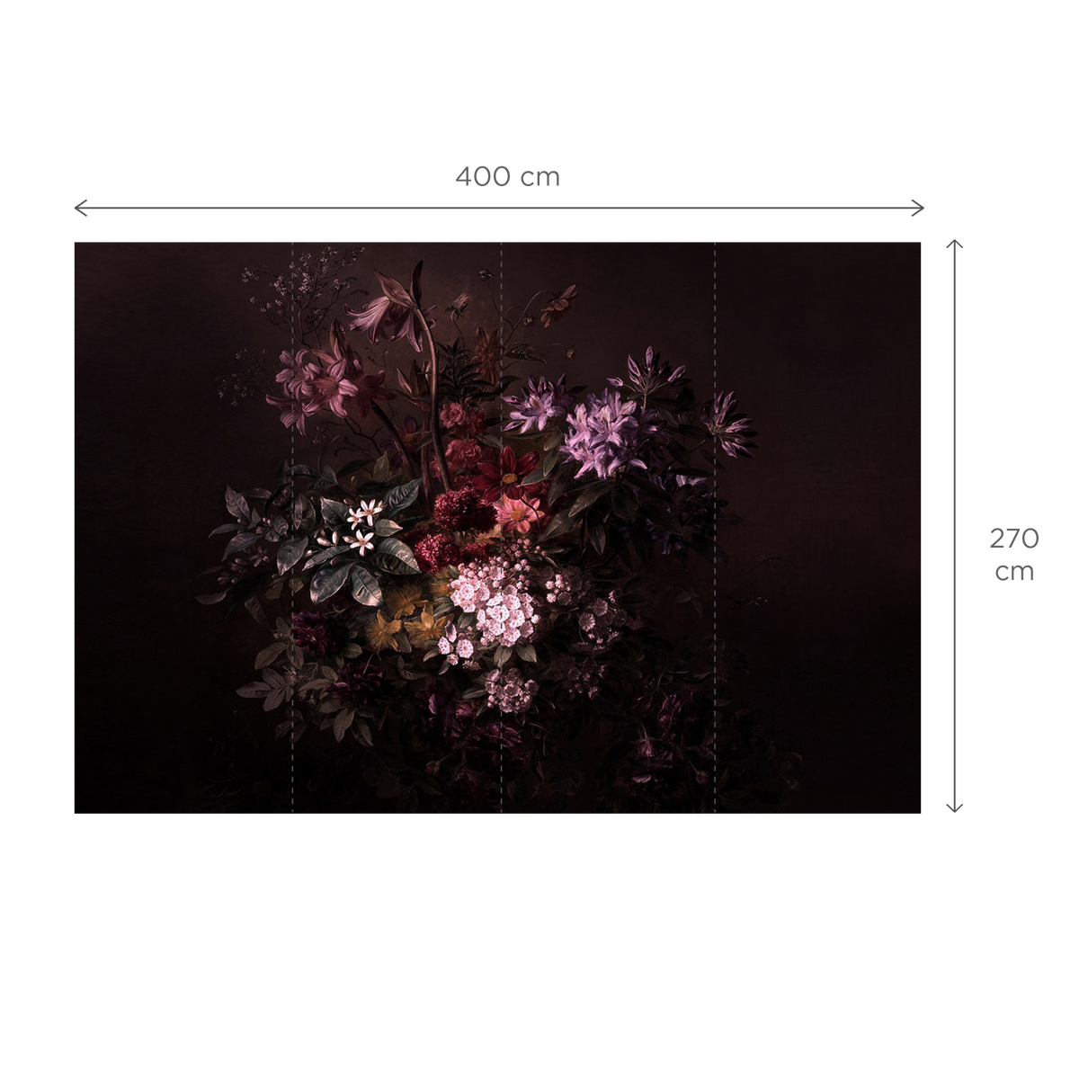 Papier peint panoramique XL Filamene Mauve et noir Satiné