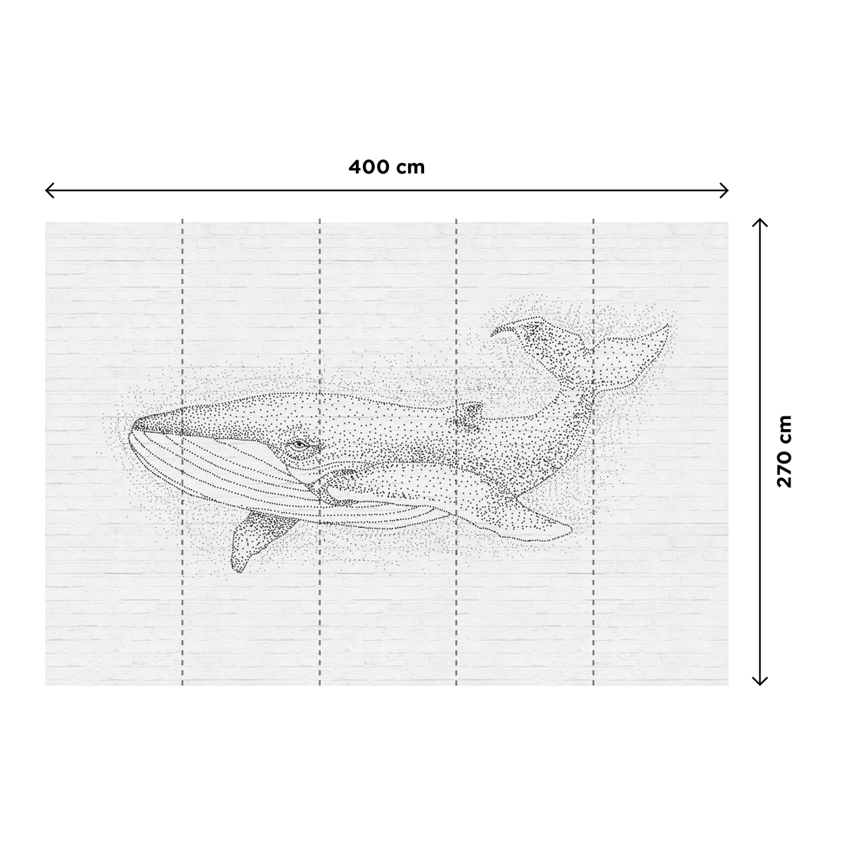 Papier peint panoramique XL Wally Blanc Satiné