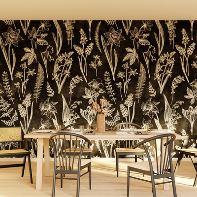 Papier peint panoramique XL Floris Ardoise Satiné