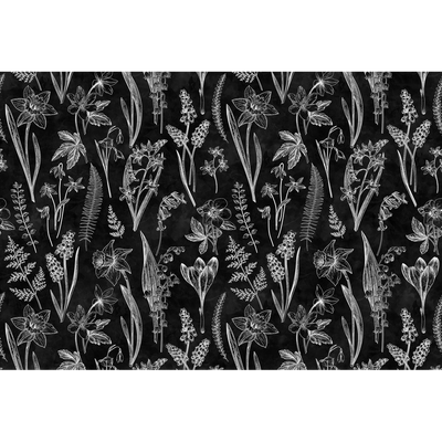 Papier peint panoramique XL Floris Ardoise Satiné