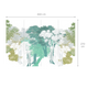 Papier peint panoramique XL Maravela Vert bleuté Satiné