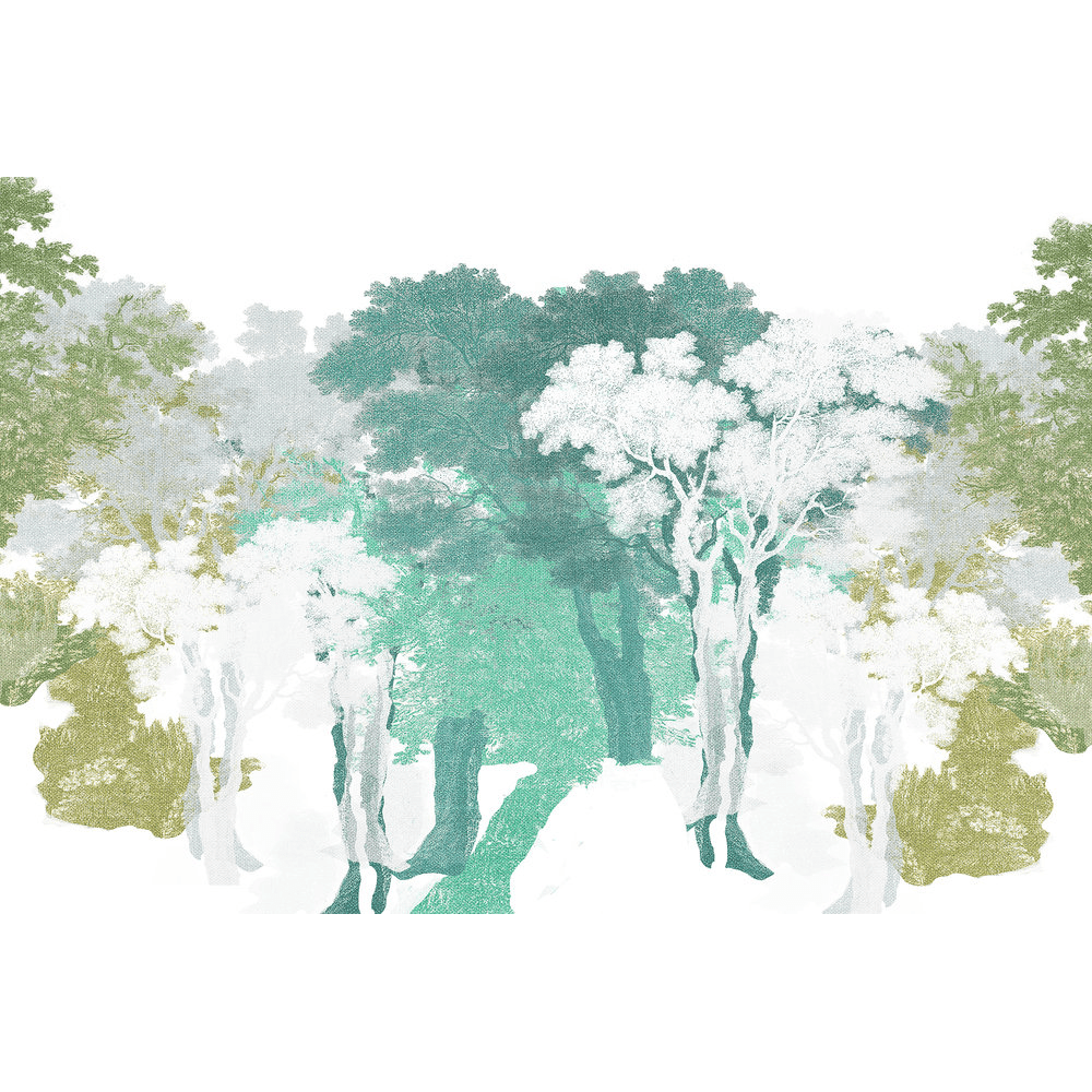 Papier peint panoramique XL Maravela Vert bleuté Satiné