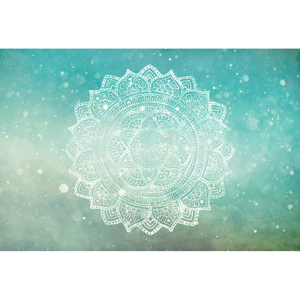 Papier peint panoramique XL Marigol Bleu turquoise Satiné