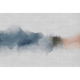Papier peint panoramique XL Inky Bleu ciel et rouge orangé Satiné