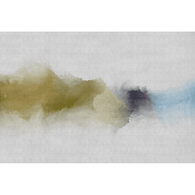 Papier peint panoramique XL INKY 400 x 270 cm vert anis et bleu aqua