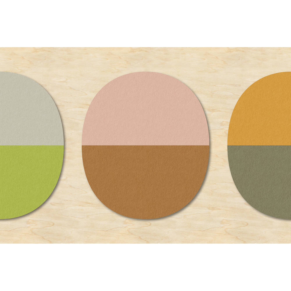 Papier peint panoramique XL Ovaline Rose pastel et brun Satiné