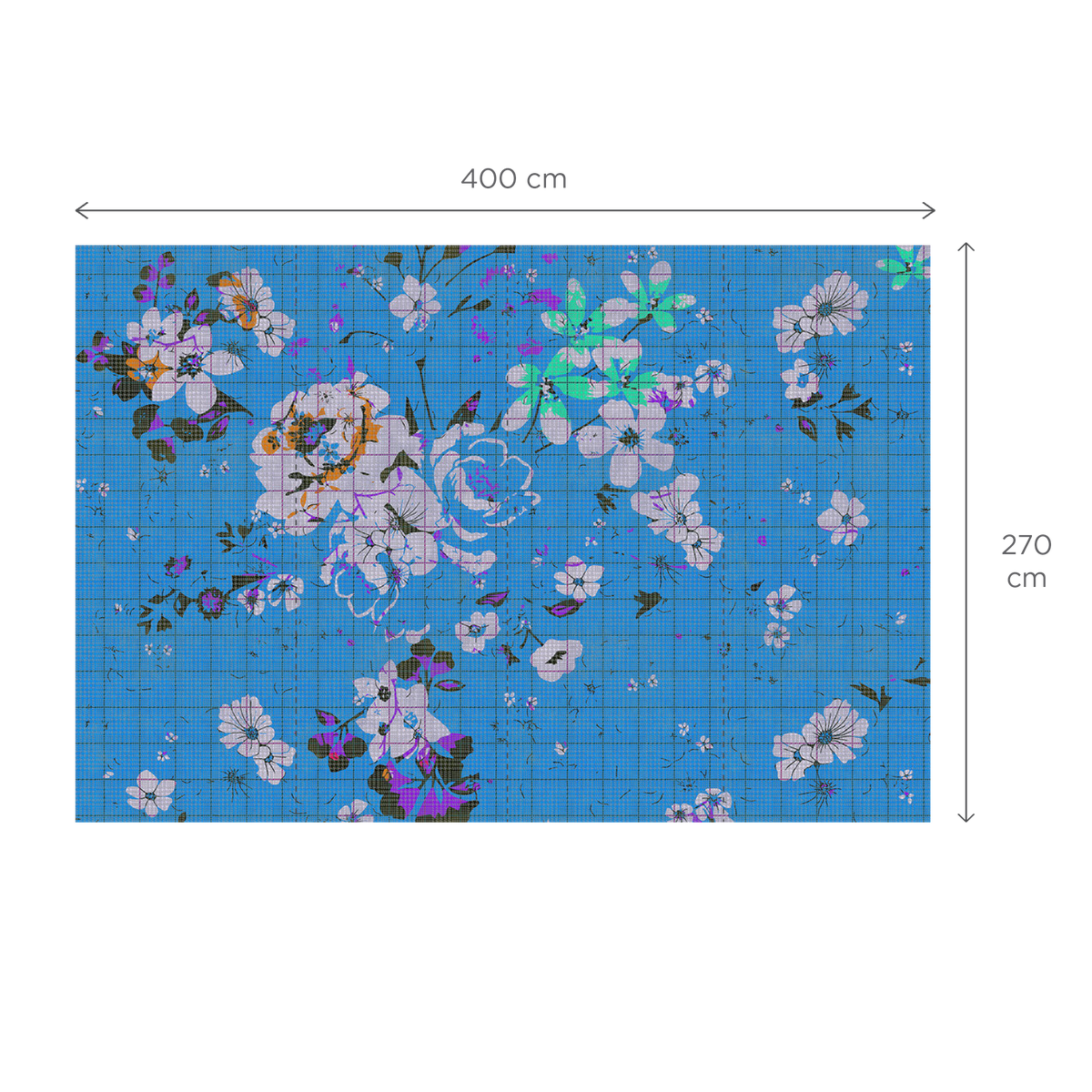 Papier peint panoramique XL Flaid Cyan Satiné