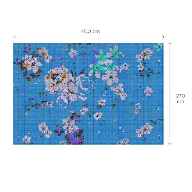 Papier peint panoramique XL FLAID 400 x 270 cm cyan