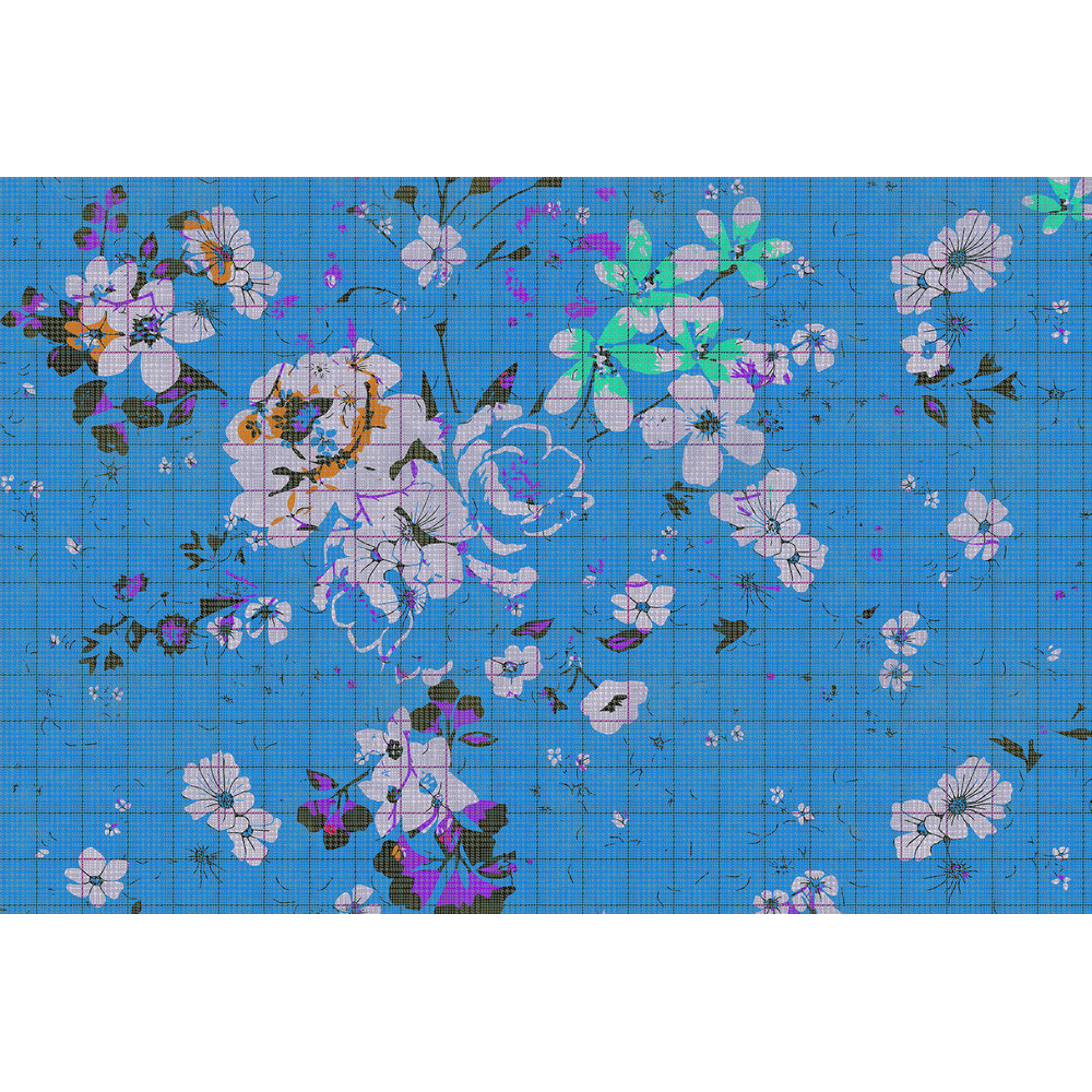 Papier peint panoramique XL Flaid Cyan Satiné