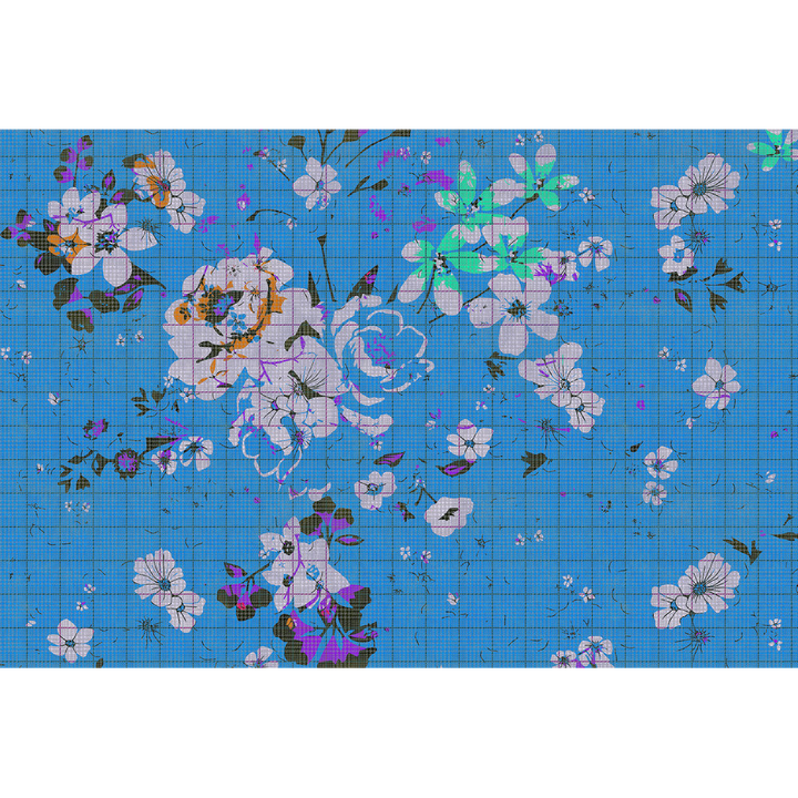 Papier peint panoramique XL Flaid Cyan Satiné