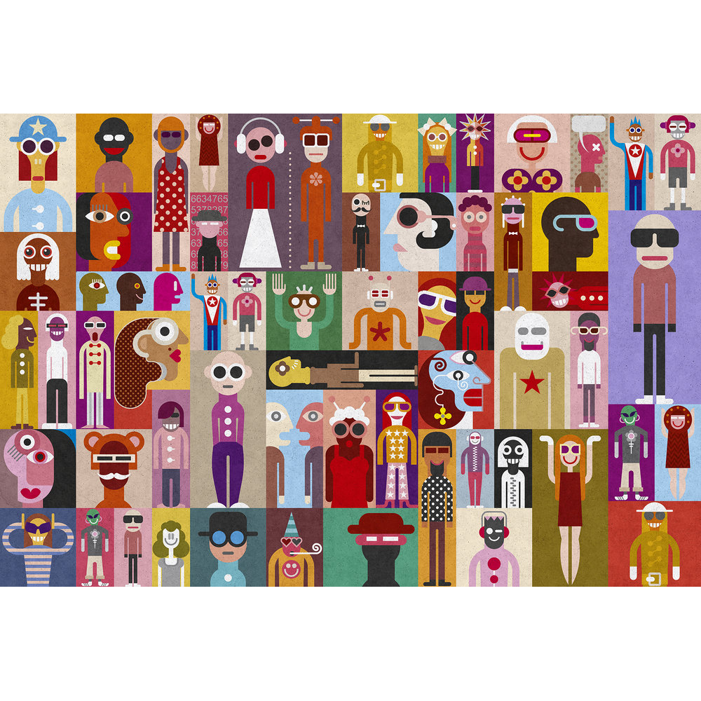 Papier peint panoramique XL Pelmel Multicolore Satiné