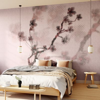 Papier peint panoramique XL Rama Rose poudré Satiné