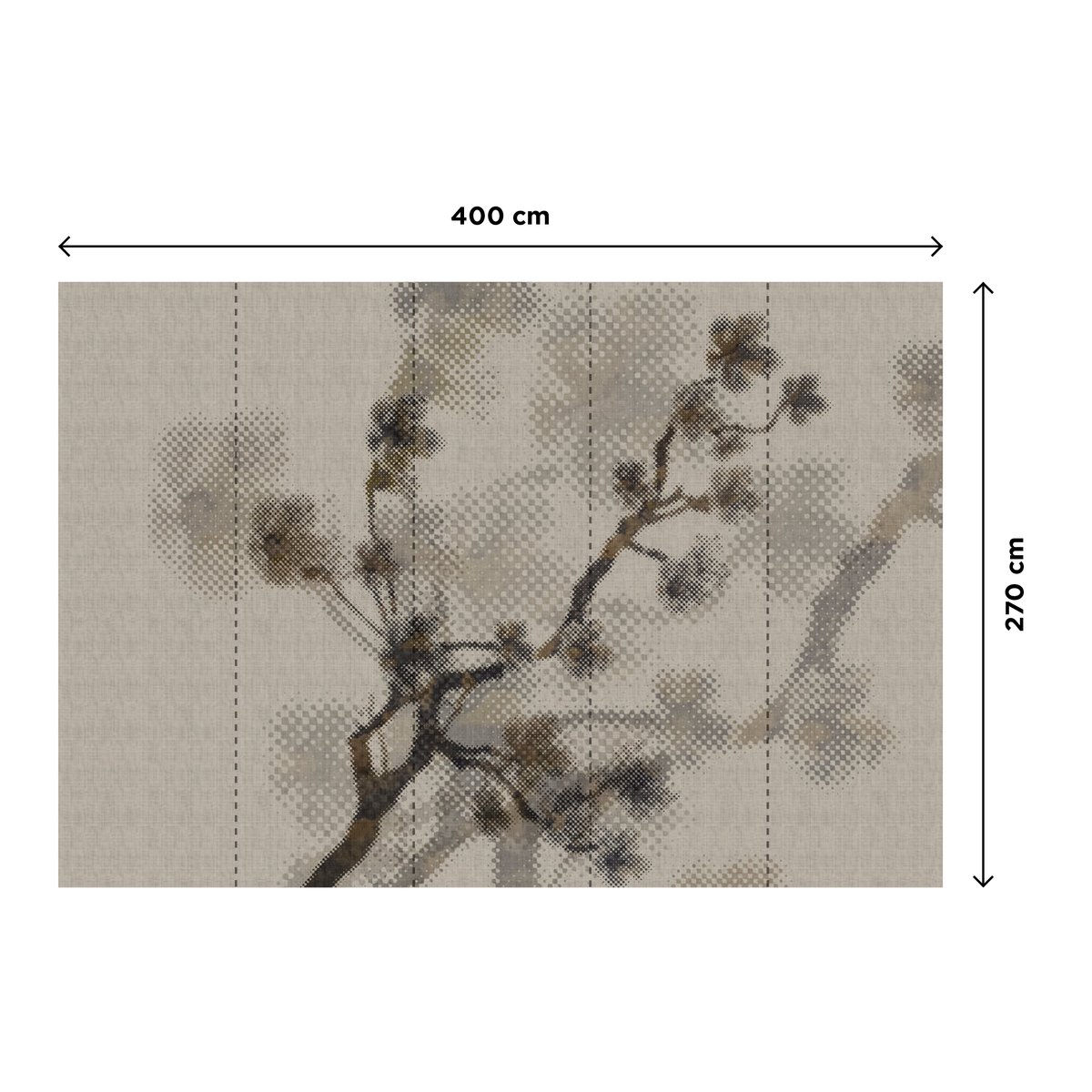 Papier peint panoramique XL Rama Grège Satiné