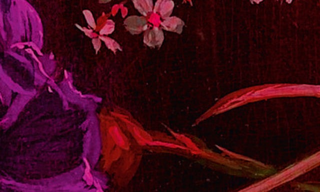 Papier peint panoramique XL GRAPPOLO 300 x 270 cm fuchsia