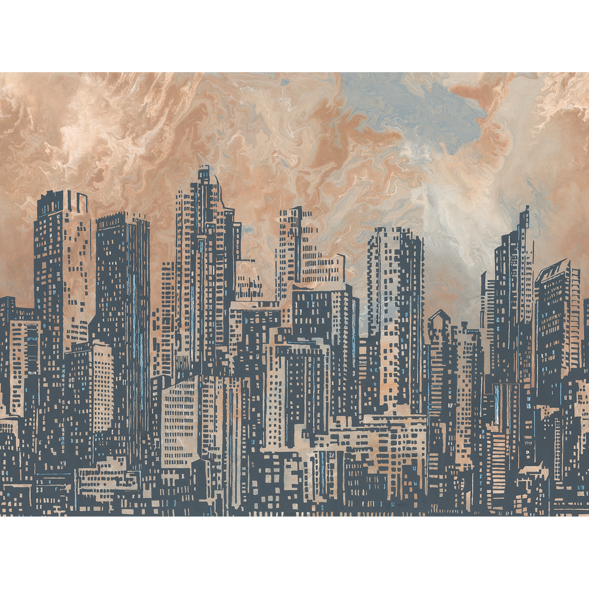 Papier peint panoramique XL Sandstorm Anthracite Satiné