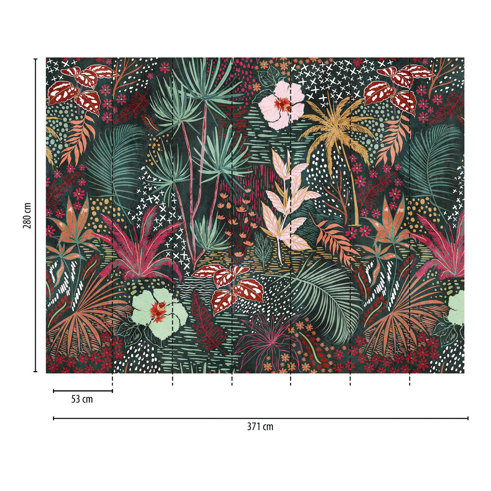 Papier peint panoramique XL Jakata Multicolore Satiné