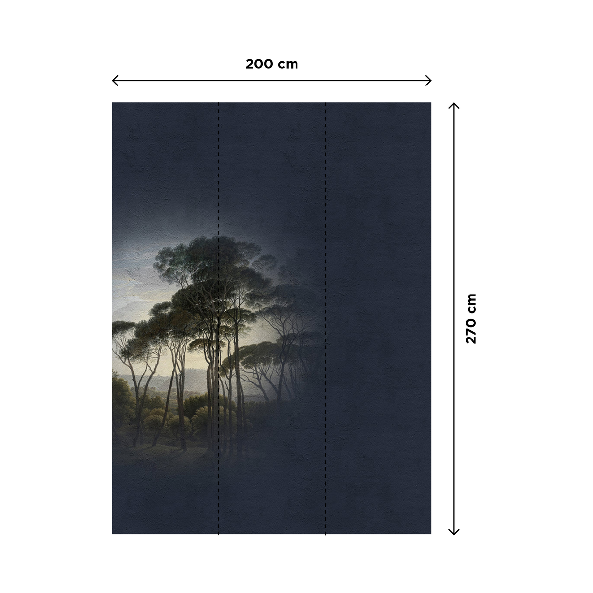 Papier peint panoramique L Toscania Bleu nuit Satiné