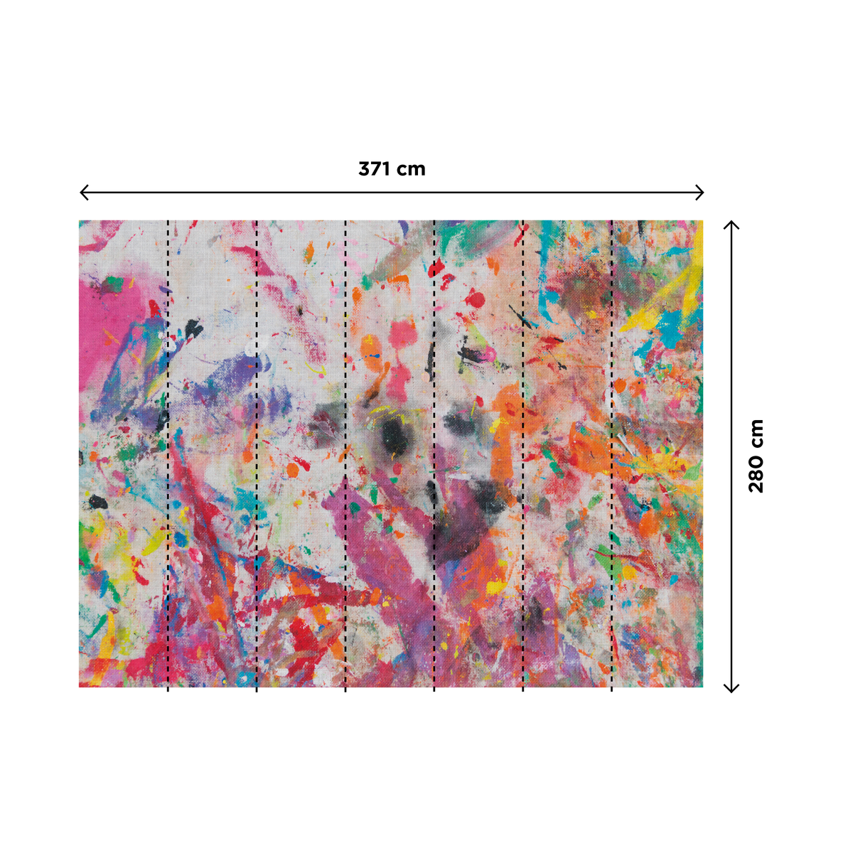 Papier peint panoramique XL Paintsplash Multicolore Satiné