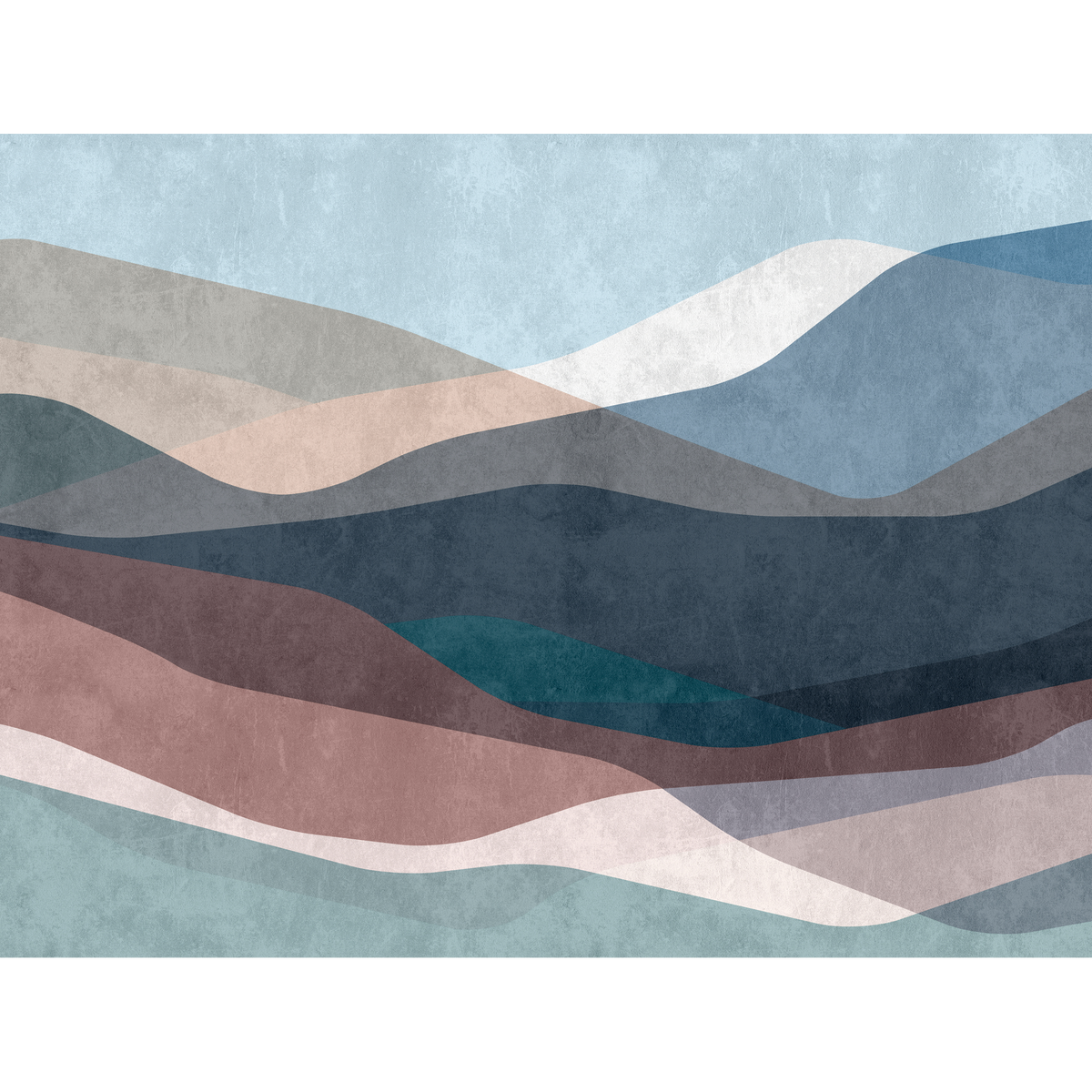 Papier peint panoramique XL Atlasberg Camaïeux de bleu et ocre Satiné