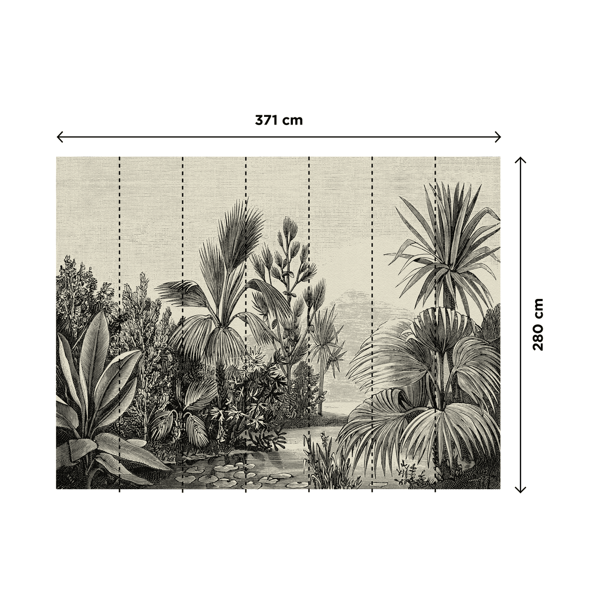 Papier peint panoramique XL Attaya Anthracite Satiné
